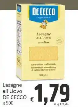 Paghi Poco Lasagne all'Uovo DE CECCO offerta