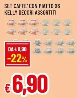 Galassia superstore Set caffè con piatto Kelly decori assortiti offerta