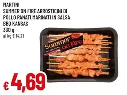 Galassia superstore Martini summer on fire arrostiticini di pollo panati marinati in salsa bbq kansas offerta