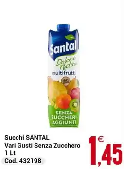 Centro Cash Succhi SANTAL Vari Gusti Senza Zucchero offerta