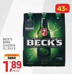 Carni e Affini Supermercati Beck's birra classica offerta