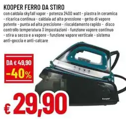 Galassia superstore Kooper ferro da stiro offerta