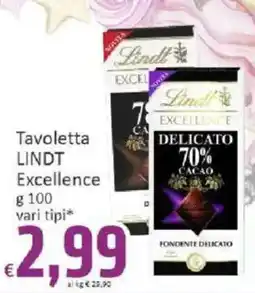 Paghi Poco Tavoletta Lindt Excellence offerta