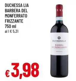 Galassia superstore Duchessa lia Barbera del Monferrato frizzante offerta