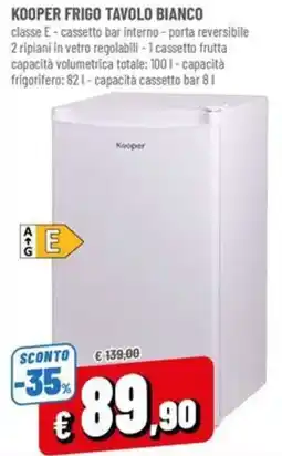 Galassia superstore Kooper frigo tavolo bianco offerta