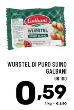 Il Centesimo Wurstel di puro suino Galbani offerta