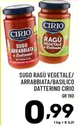 Il Centesimo Sugo ragù vegetale/arrabbiata/basilico datterino cirio offerta