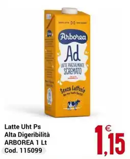Centro Cash Latte Uht Ps Alta Digeribilità Arborea offerta