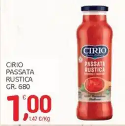 Carni e Affini Supermercati Cirio passata rustica offerta