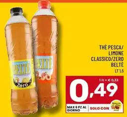Il Centesimo Thè pesca limone classico zero Beltè offerta