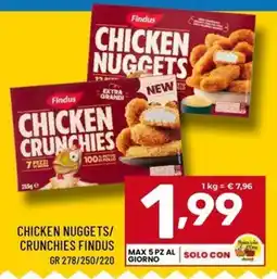 Il Centesimo Chicken nuggets/ crunchies Findus offerta