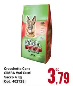 Centro Cash Crocchette Cane SIMBA Vari Gusti offerta