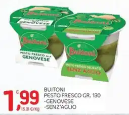Carni e Affini Supermercati Buitoni pesto fresco genovese senza aglio offerta