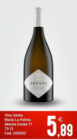 Centro Cash Vino Santa Maria La Palma Akenta Cuvee 71 offerta