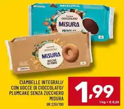 Il Centesimo Ciambelle integrali con gocce di cioccolato/Plumcake senza zucchero Misura offerta