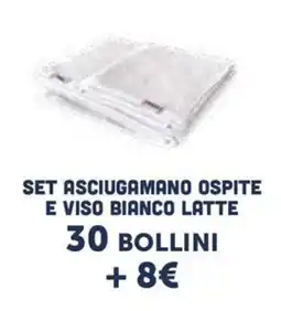 Il Centesimo Set asciugamano ospite e viso bianco latte offerta