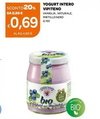 Ekom Vipiteno Yogurt Intero 150g offerta