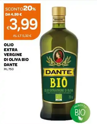 Ekom Dante Olio Extra Vergine di Oliva Bio 750ml offerta