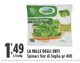 Rossotono Carrefour La Valle degli Orti Spinaci fior di foglia offerta