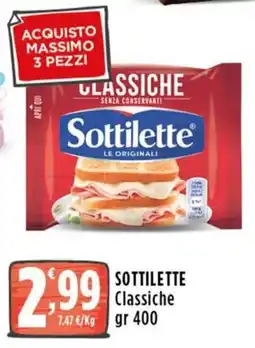 Rossotono Carrefour Sottilette Classiche offerta