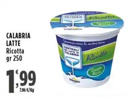 Rossotono Carrefour Calabria latte ricotta offerta