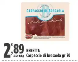 Rossotono Carrefour Beretta Carpaccio di bresaola offerta