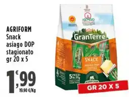Rossotono Carrefour Agriform Snack asiago DOP stagionato offerta