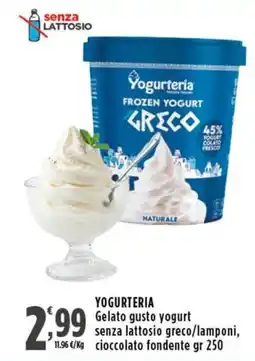 Rossotono Carrefour Yogurteria Gelato gusto yogurt senza lattosio greco offerta