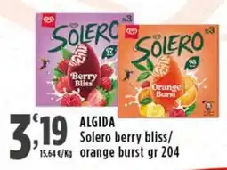 Rossotono Carrefour Algida solero berry bliss / orange burst offerta