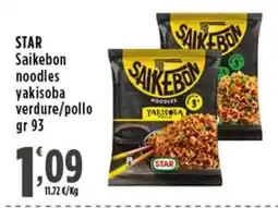 Rossotono Carrefour Saikebon noodles yakisoba verdure/pollo offerta