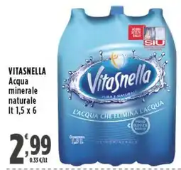 Rossotono Carrefour Vitasnella Acqua minerale naturale offerta