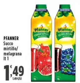 Rossotono Carrefour Pfanner Succo mirtillo/melagrana offerta