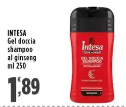Rossotono Carrefour Intesa gel doccia shampoo al ginseng offerta