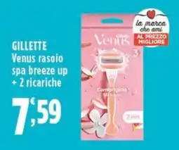Rossotono Carrefour Gillette Venus rasoio spa breeze up offerta