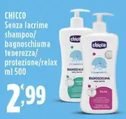 Rossotono Carrefour Chicco Senza lacrime shampoo/bagnoschiuma tenerezza/protezione/relax offerta
