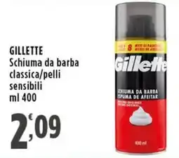 Rossotono Carrefour Gillette Schiuma da barba classica/pelli sensibili offerta