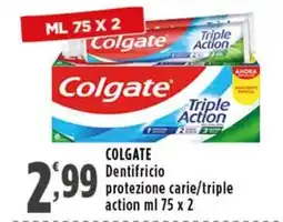 Rossotono Carrefour Colgate Dentifricio protezione carie/triple action offerta