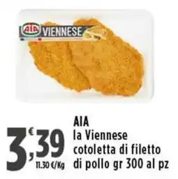 Rossotono Carrefour AIA la Viennese cotoletta di filetto di pollo offerta