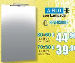 Centro Brico Specchio a filo con lampada reversibile offerta