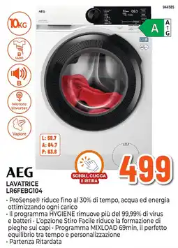Expert Di Lella AEG Lavatrice LR6FEBG104 offerta