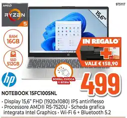 Expert Di Lella hp NOTEBOOK 15FC1005NL offerta