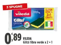 Rossotono Carrefour Vileda Glitzi fibra verde offerta
