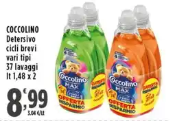 Rossotono Carrefour Coccolino Detersivo cicli brevi offerta