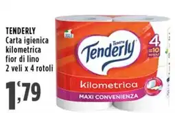 Rossotono Carrefour Carta igienica kilometrica fior di lino Tenderly offerta