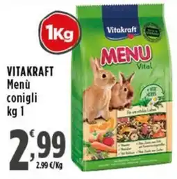 Rossotono Carrefour Vitakraft Menu conigli offerta