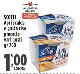 Rossotono Carrefour Scotti Apri scalda e gusta riso precotto offerta