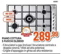 Expert Di Lella Piano cottura 5 fuochi DLI59DD offerta