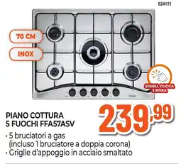 Expert Di Lella Piano cottura 5 fuochi FFA57ASV offerta