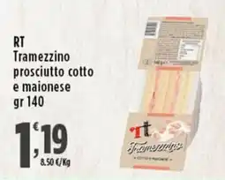 Rossotono Carrefour Tramezzino prosciutto cotto e maionese offerta