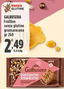 Rossotono Carrefour Galbusera Frollino senza glutine gransaraceno offerta